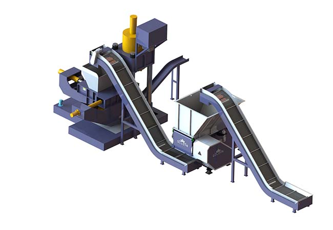 BPPSS Waste Metal Chips Shredding And Briquetting Press Line