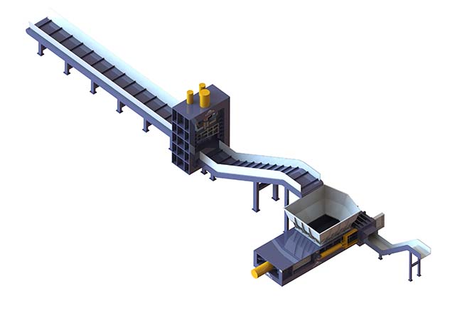 LMS Shear Waste Metal Cutting And Baling Line